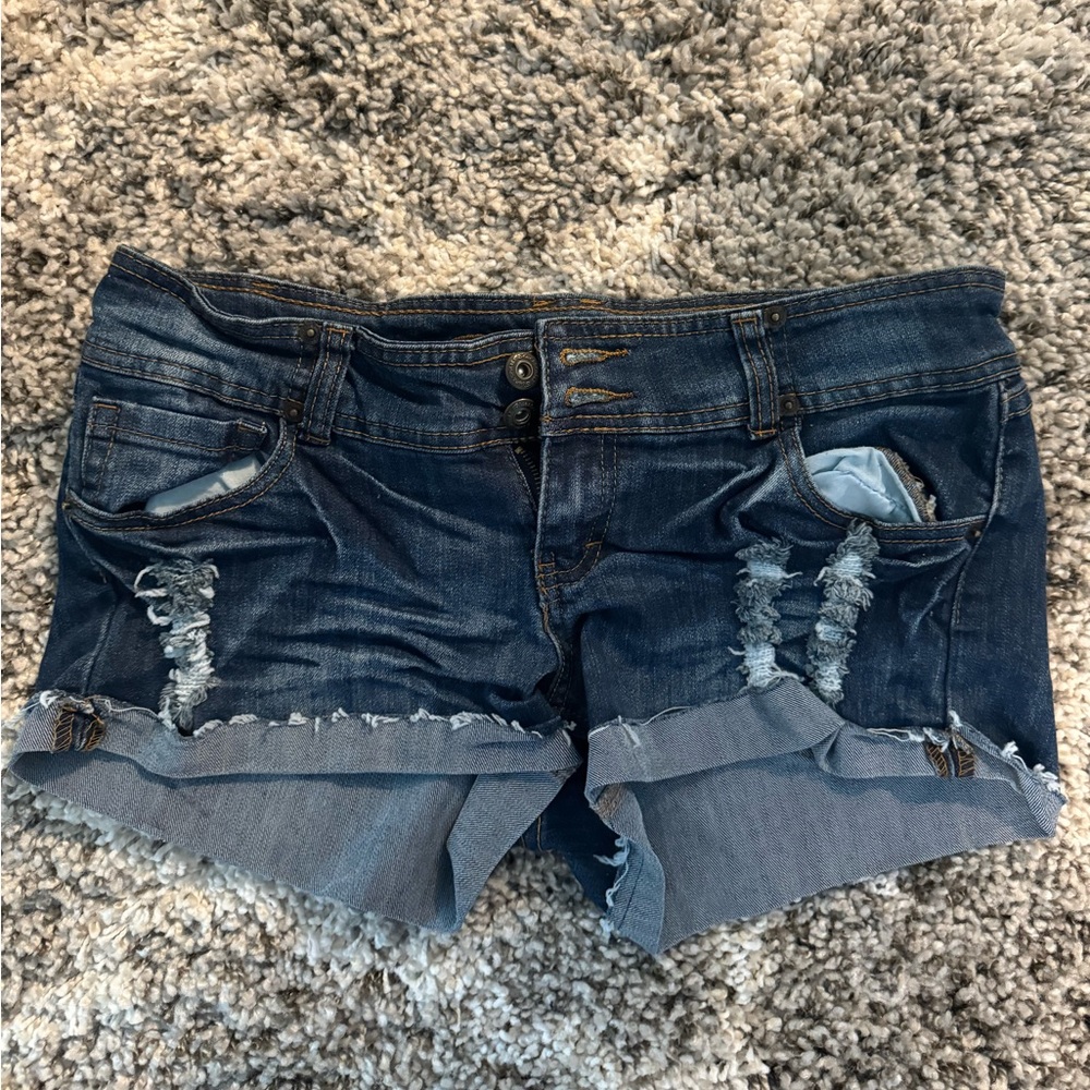 blue jean shorts